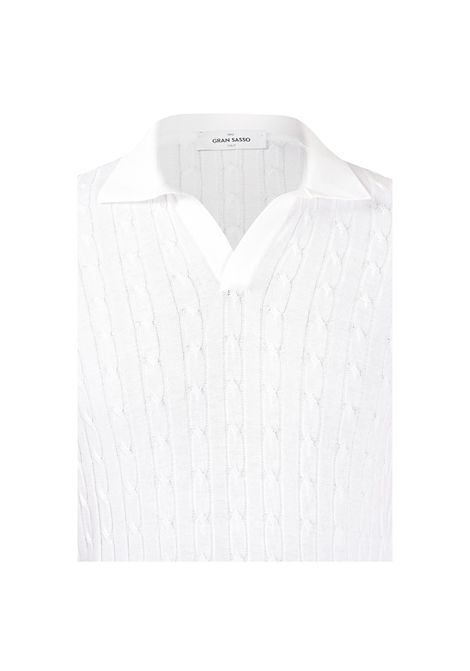 Polo Gran sasso Skipper uomo 5719120679 Bianca fresh cotton trecce coste dettagli Gran sasso | Polo | 5719120679002